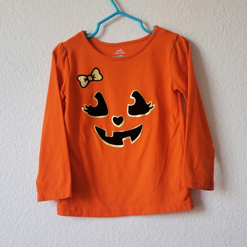 3T Girls Halloween Pumpkin Longsleeve